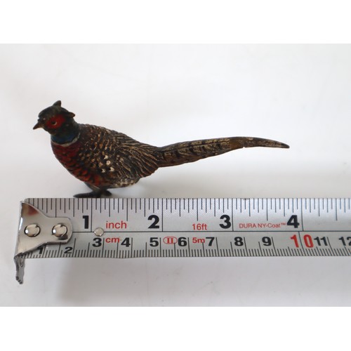 16 - 20th century Austrian Cold Painted Bronze Pheasant