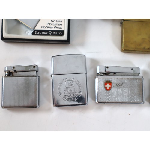 30 - Collection of vintage lighters including Zippo