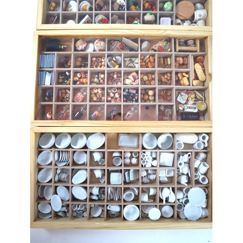 36 - Large collection of sorted dolls house accessories, food, plates, books, toys etc