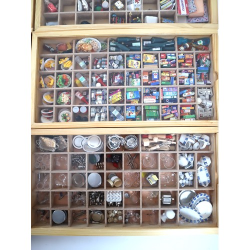 36 - Large collection of sorted dolls house accessories, food, plates, books, toys etc