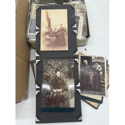 60 - Quantity of black & white family photographs and photographic cabinet cards, circa late 19th century... 