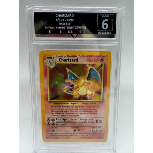 62B - Pokemon TCG : Charizard Base Set Holo 4/102 Get Graded 6 Good