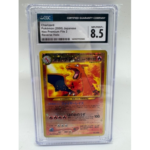 62D - Pokemon TCG : Charizard Japanese Neo Reverse Holo No 006 CGC 8.5 Near Mint / Mint +