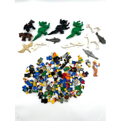 186 - Lego - Collection of various minifigures, dragons, horses, sharks etc