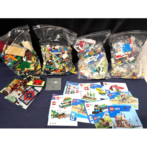 191 - Lego - Large collection of loose pieces + multiple Lego City sealed poly bags + instructions, plus p... 