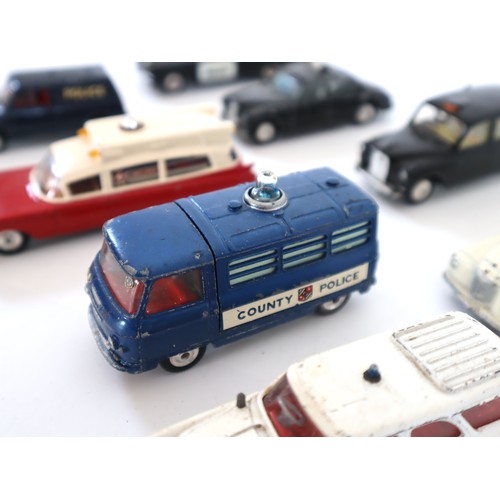 43 - Collection of Corgi & Dinky Toy Model die cast service vehicles Police , Ambulance