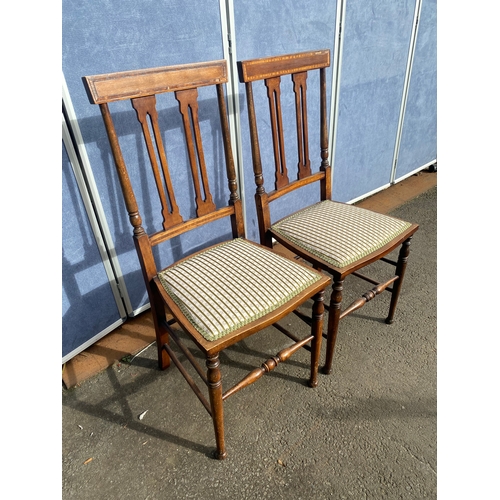 655 - A pair of Antique spindle back side chairs.