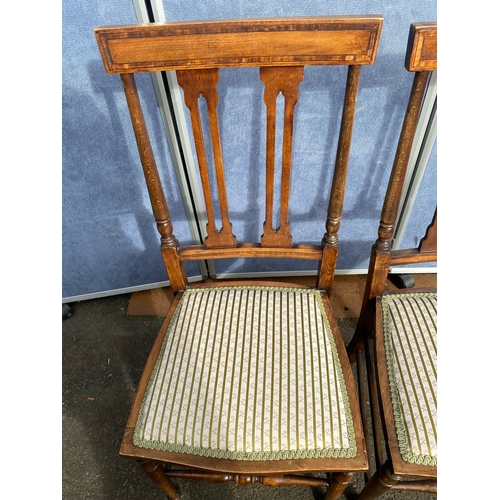 655 - A pair of Antique spindle back side chairs.