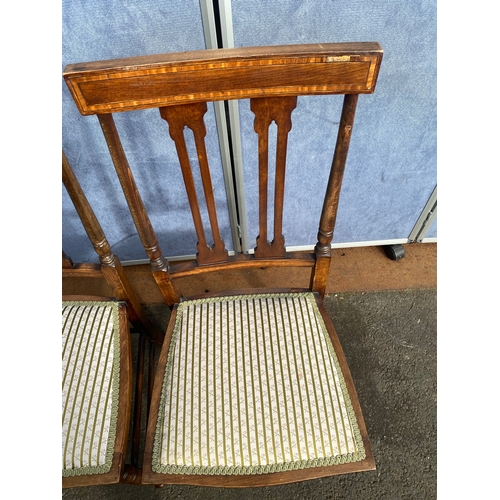 655 - A pair of Antique spindle back side chairs.