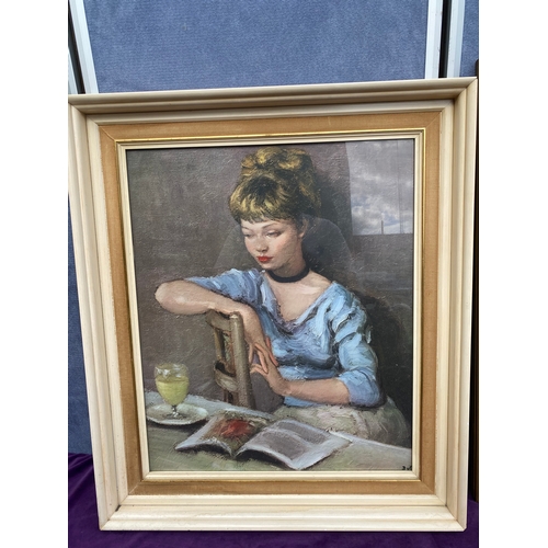 666 - An Oleograph portrait Claudine and by Marcel Dyf and Limited edition print of a girl H.Piazza