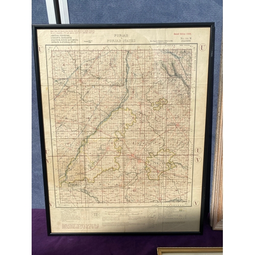 670 - Three framed maps