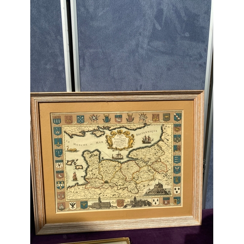 670 - Three framed maps