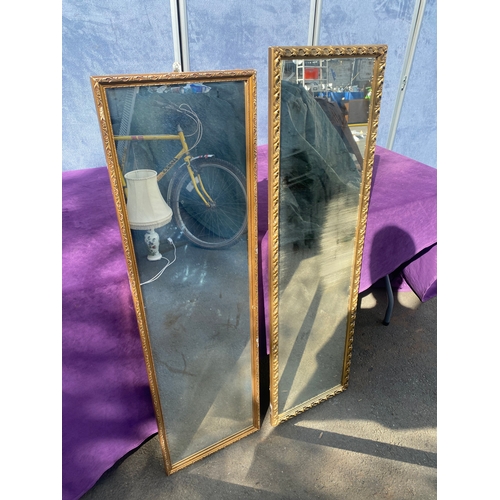 680 - Two gilt frame full length mirrors.