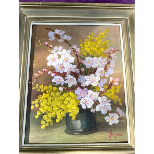 694 - A collection of floral paintings.