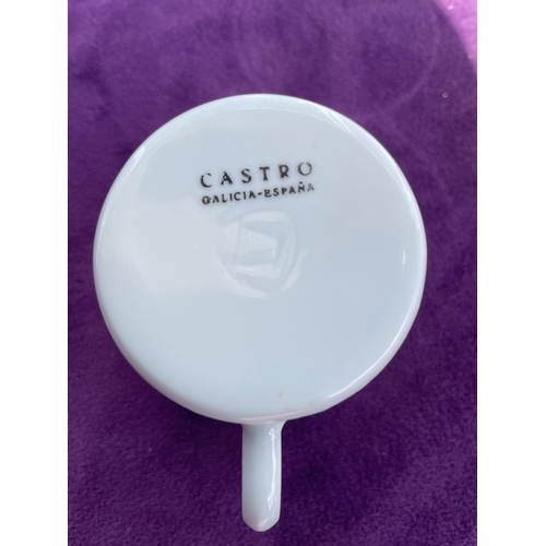 213 - Castro Galicia-Spaña Geometric Designed Ceramic  coffee set including coffee pot, milk pourer, cups ... 