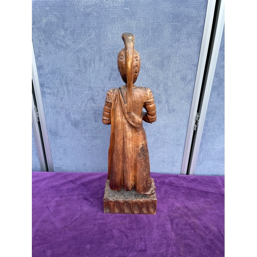 214 - Vintage carved wood Knight statue