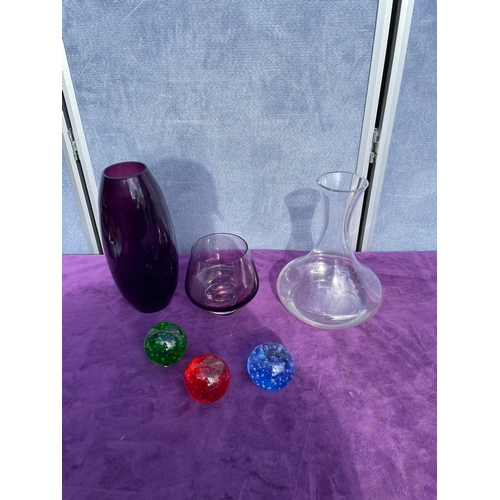 215 - Collection of glass Vases and paper weights