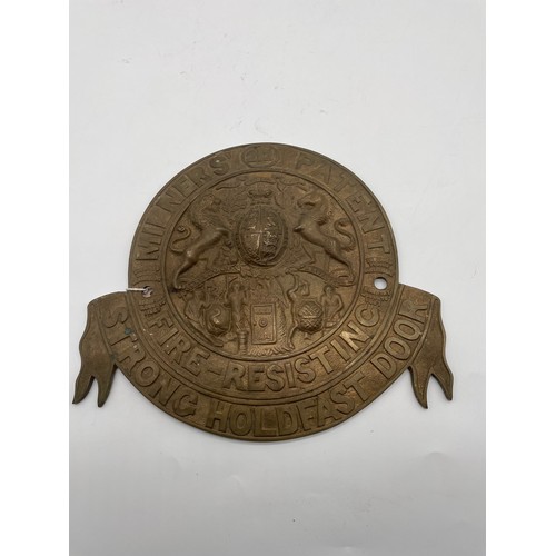 220 - Brass Milners Safe plaque, AA Car Plaque, dummy Ammunition shell and AEC truck