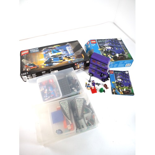 192 - LEGO Harry Potter & Studio - 4755 Knight Bus, 2 boxes of misc harry Potter Pieces & 1351 Studio Movi... 