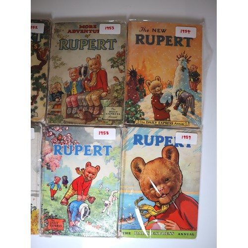 7 - Complete 1950-1959 Rupert Bear Annual's , Alfred Bestall