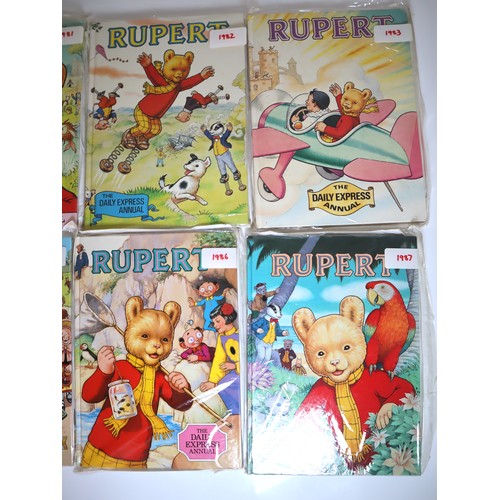 10 - Complete 1980-1989 Rupert Bear Annual's