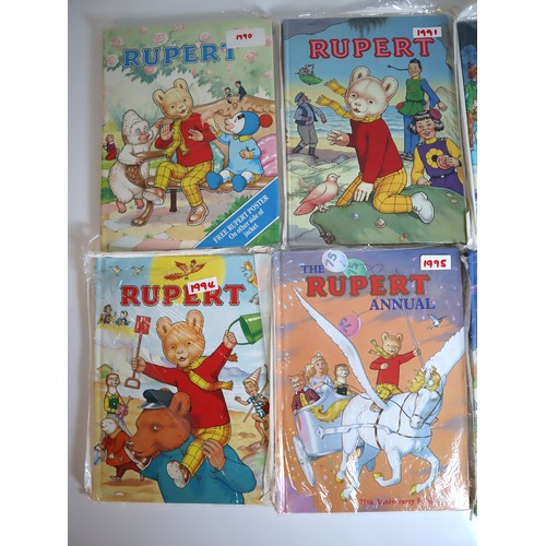 11 - Complete 1990-1999 Rupert Bear Annual's including signed 1996 Annual by John Harrold