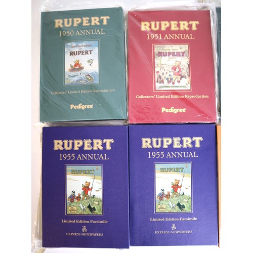 15 - Limited Edition Rupert Bear Annuals 1950 - 1959's - Facsimiles includes 2 copies of 1955