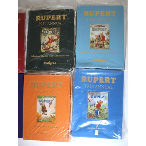 15 - Limited Edition Rupert Bear Annuals 1950 - 1959's - Facsimiles includes 2 copies of 1955