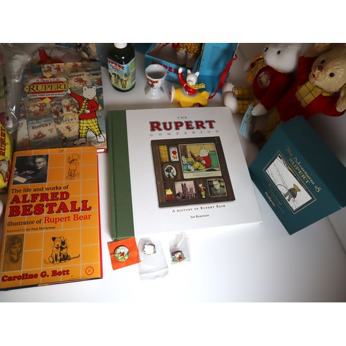 20 - Vintage Rupert Bear Collectors Pieces & Literature, including 1970's sealed box of tissues, Merrytho... 