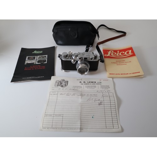 24 - Leica IIIa 1937 35mm Range Finder Camera Serial 267830 - With literature / original receipt