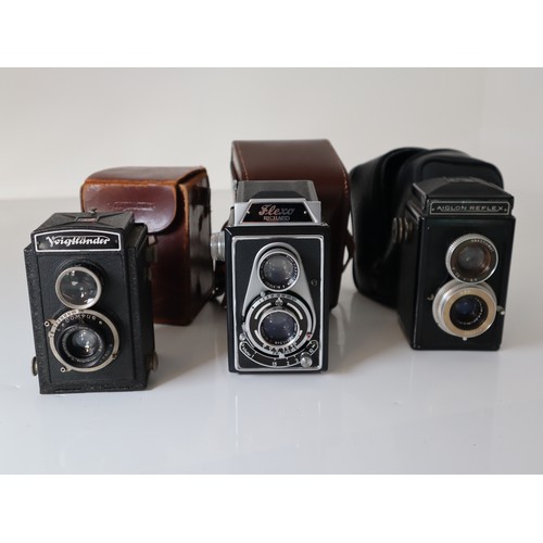 40 - Voigtlander Brillant, Flexco Richard, Aiglon Reflex TLR Cameras