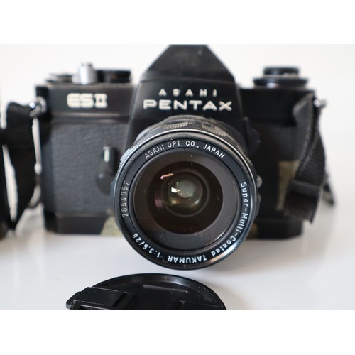 43 - Honeywell Pentax ES II W/ SMC Takumar 1:1.8/55 lens, Asahi Pentax ES w/ Takumar 1:1.4/50 lens + Asah... 