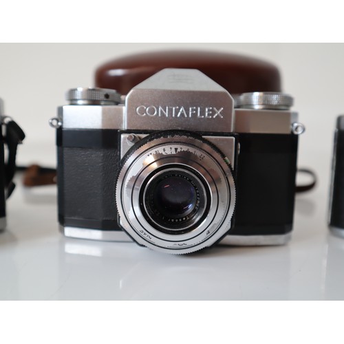 51 - Vintage 35mm Cameras - Zeiss Ikon Symbolica , Contaflex , Contaflex & Akarex III 35mm Camera Scheide... 