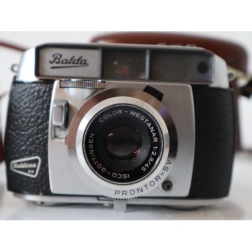 60 - Vintage 35mm Cameras - Balda Baldessa Ia, C.M.F Comet II, Braun Super Paxette w/Carl Zeiss 1:2.8 50m... 