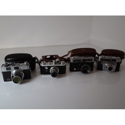 61 - Vintage 35mm Cameras - Agfa Super Silette-L, Walz Electric 18 w/ Komminar 1:1.8 4.5cm lens, Corfield... 