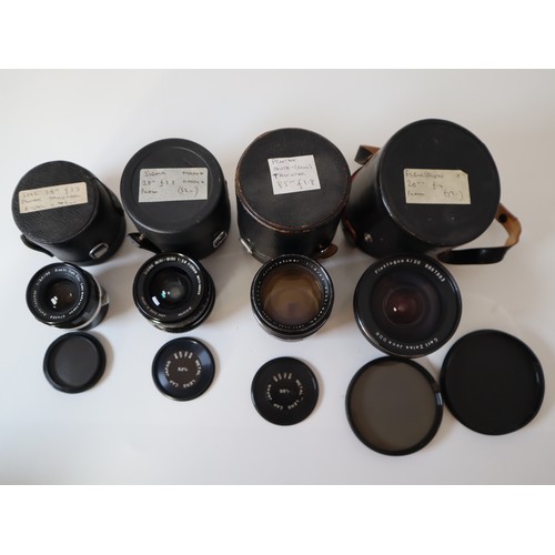 67 - Vintage camera lenses for Pentax - Takumar Auto - Semi 85mm f1.8, Flektoeon 20mm f.4. Sigma Macro 28... 