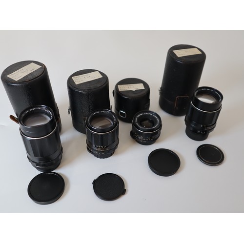 69 - Vintage camera lenses for Pentax - Takumar 135mm f3.5, Takumar 105mm f2.8, Takumar 35mm f3.5, Takuma... 