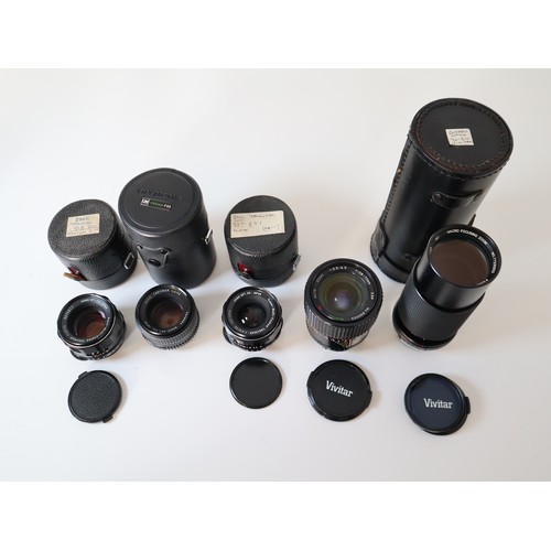 70 - Vintage Camera lenses - Sirius f3.5 -4.5 28-70mm, Takumar 1:2 55m, SMC Takumar f1.8 55mm, SMC Takuma... 