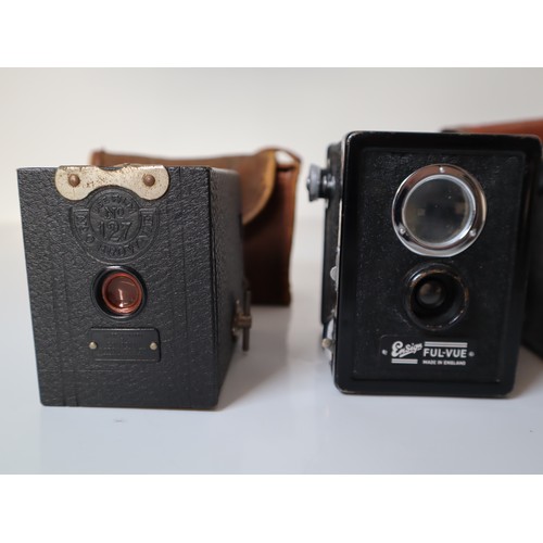 76 - Vintage Box cameras Brownie Reflex, Kodak Duaflex, No 0 Brownie, Ensign Ful-Vue