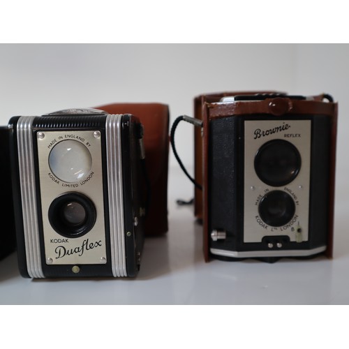 76 - Vintage Box cameras Brownie Reflex, Kodak Duaflex, No 0 Brownie, Ensign Ful-Vue