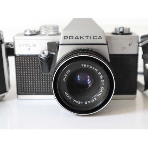 80 - Vintage Praktica 35mm Cameras - Praktica IV F w/ Travenon 1:4,5/135 R Camera Lens , IIa Carl Zeiss 5... 