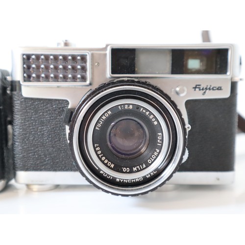 81 - Vintage Fujica 35mm Cameras - Compact 35, 35-EE, 35-SE, Half