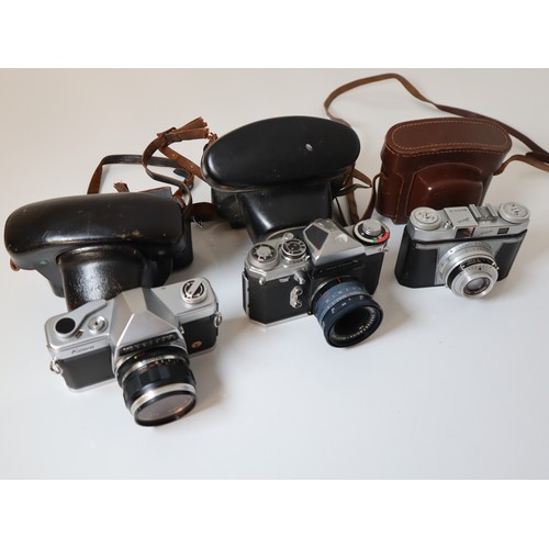 86 - Vintage 35mm cameras - Kowa Model E w/1:2 50mm lens, Iloca Quick B, Pedixa Prismat TTL w/ 1:2.8 50mm... 