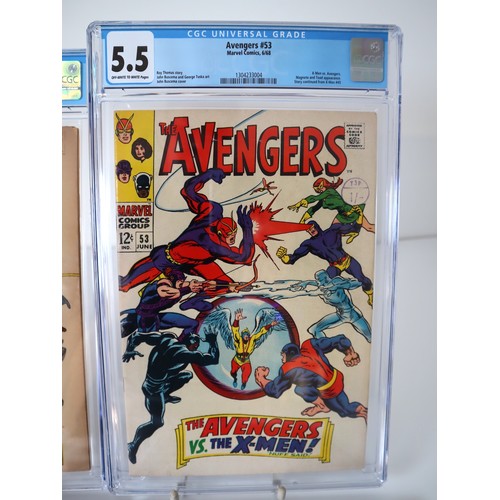 109 - 1968 Graded Marvel Comics - Avengers 53 June 1968 CGC 5.5 (2) , Captain America 104 August 1968 CGC ... 