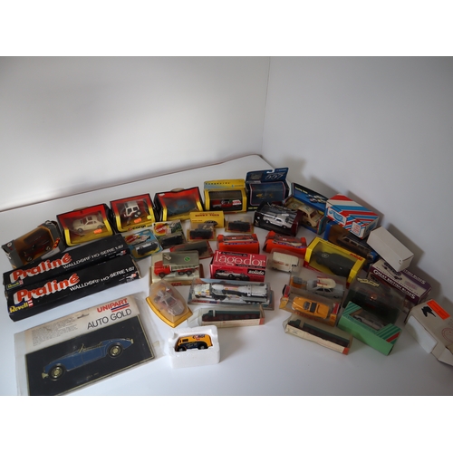 156 - A group of 1970-90's boxed model cars metal & plastic including Corgi, Dinky, Norev, Praline + other... 