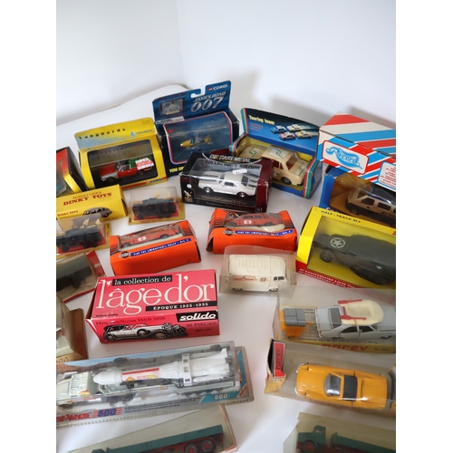 156 - A group of 1970-90's boxed model cars metal & plastic including Corgi, Dinky, Norev, Praline + other... 