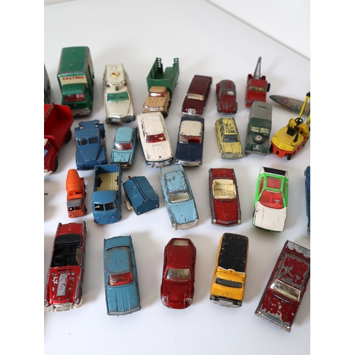 160 - A group of vintage Corgi & Dinky die cast metal model cars, planes and commercial vehicles