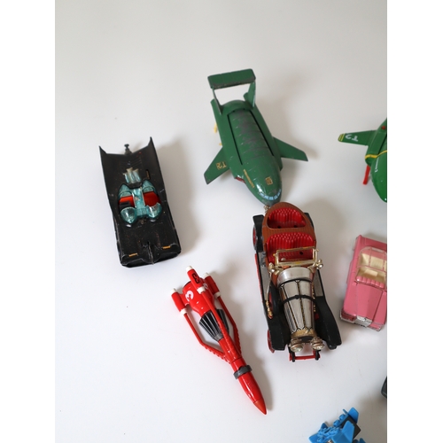 161 - Loose Corgi & Dinky  Thunderbirds, Chitty Chitty Bang Bang, Batman & Joe 90 vehicles