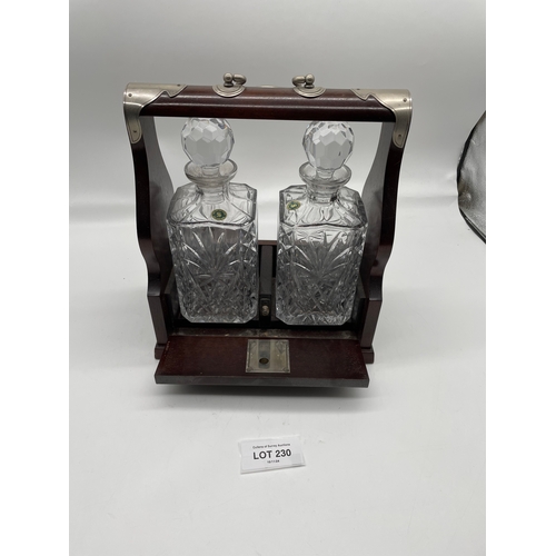 230 - Two Decanter Tantalus with key