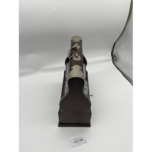 230 - Two Decanter Tantalus with key